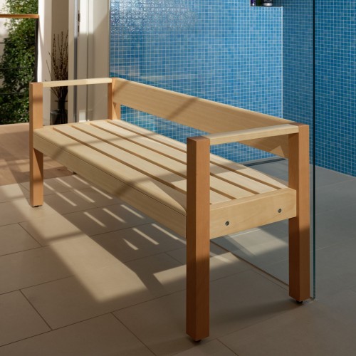 Klafs lavička do sauny s opěradlem abachi